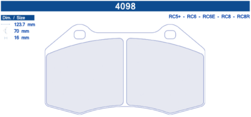 klocek hamulcowy CARBONE LORRAINE MEGANE SPORT RS 4098 RC8R