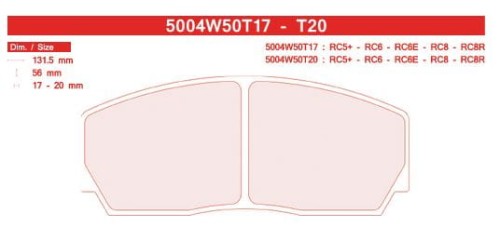 klocek hamulcowy CARBONE LORRAINE 5004W50T17 RC8R