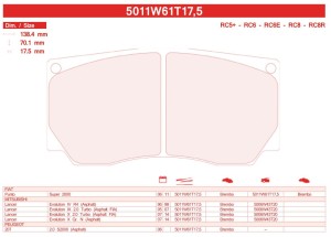 klocek hamulcowy CARBONE LORRAINE 5011W61T17