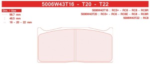 klocek hamulcowy CARBONE LORRAINE 5006W43T20R5