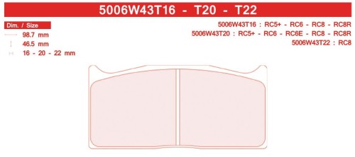 klocek hamulcowy CARBONE LORRAINE 5006W43T20R5