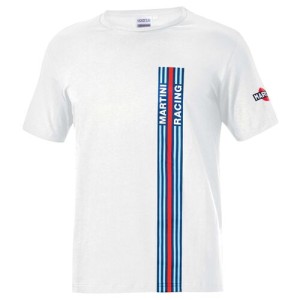 t-shirt SPARCO MARTINI RACING BIG STRIPES - biały