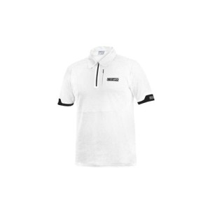 koszulka polo SPARCO ZIP - biała