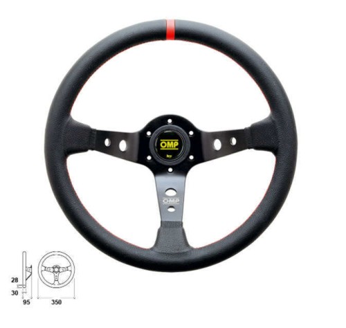 kierownica OMP CORSICA LISCIO BLACK-red