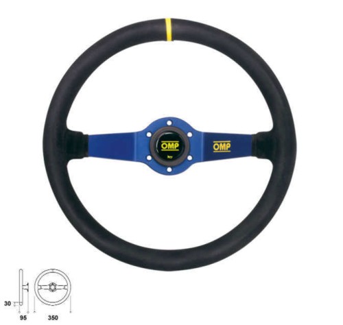 kierownica OMP RALLY SCAMOSCIATO BLUE